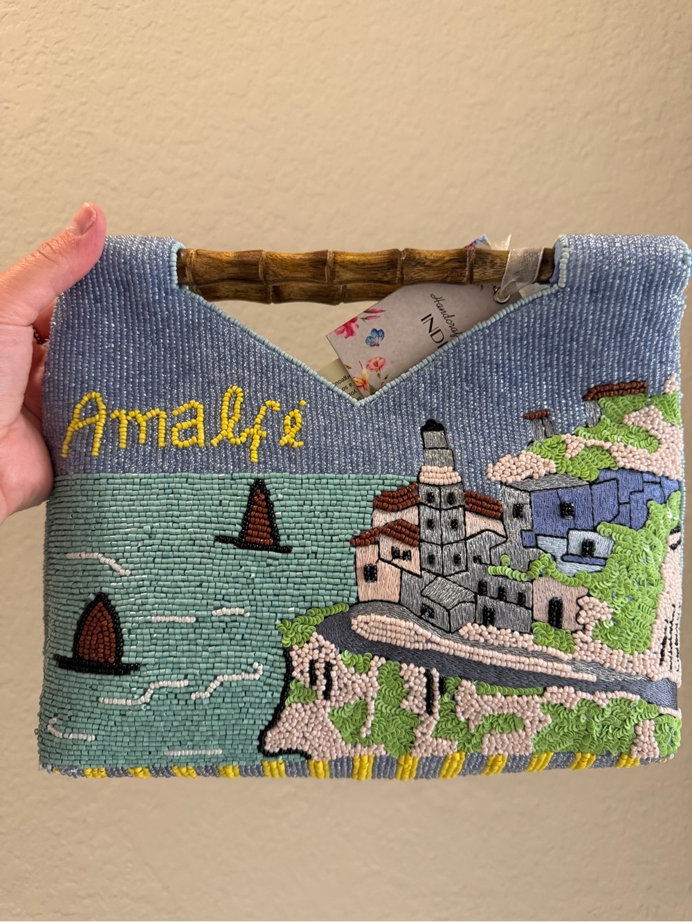 Viral Amalfi Beaded Clutch Bag NWT